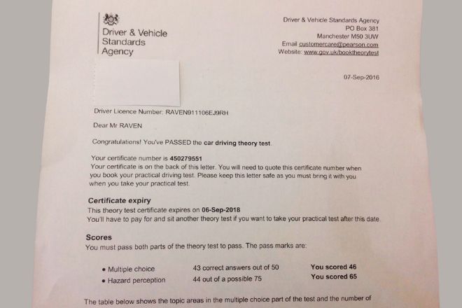 lettera di esame teorico