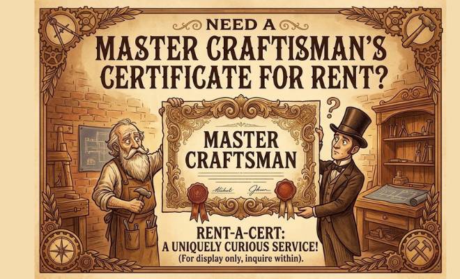 Need a Master Craftsman’s Certificate for Rent